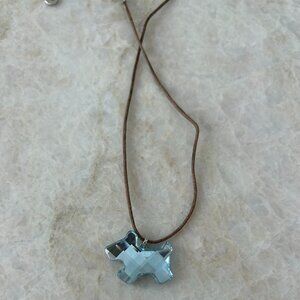Swarovski Crystal Blue Dog Corded Necklace